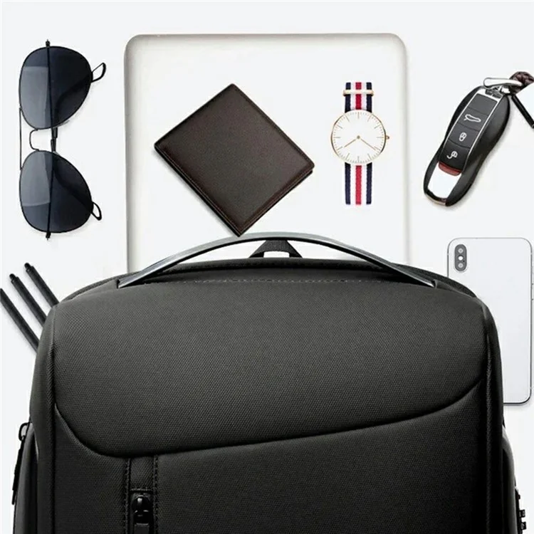 Mochila antirrobo SKV B20430 de 18 pulgadas para portátil con puerto USB externo - Negro