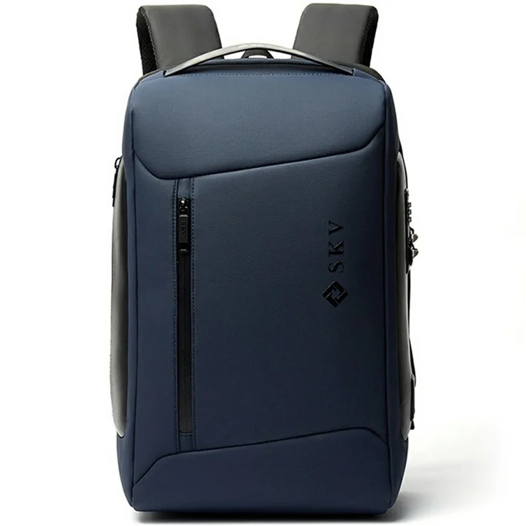SKV B20430 Anti Theft Men Shoulder Bag 18 Inch Laptop Backpack with External USB Port - Sapphire