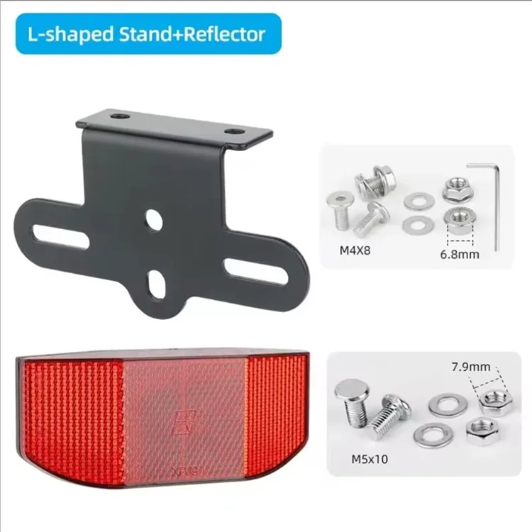 Suporte de reflexão para rack de bicicleta com suporte em L e refletor para segurança de bicicleta MTB