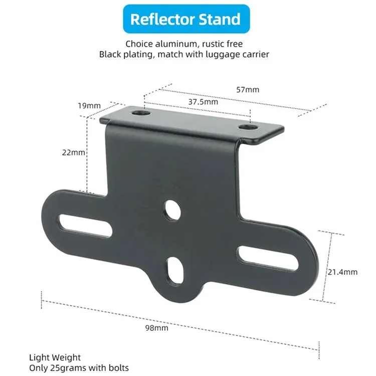 Suporte de reflexão para rack de bicicleta com suporte em L e refletor para segurança de bicicleta MTB