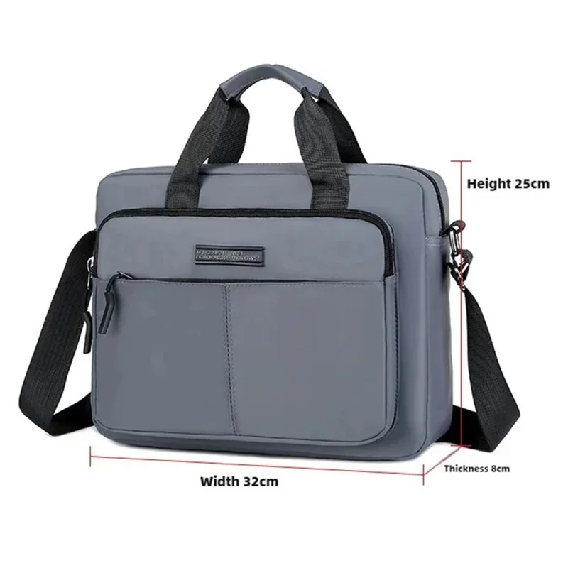 Men's Business Briefcase Casual Shoulder Bag Large Capacity Laptop Bag for Office / Travel - Black