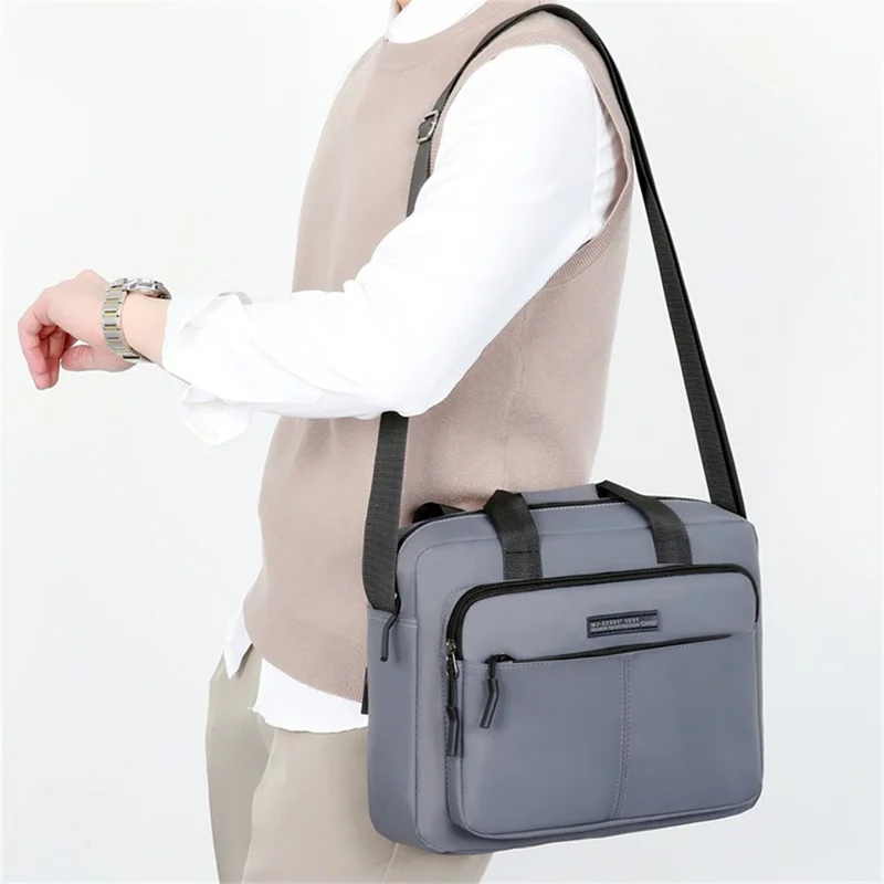 Men's Business Briefcase Casual Shoulder Bag Large Capacity Laptop Bag for Office / Travel - Black