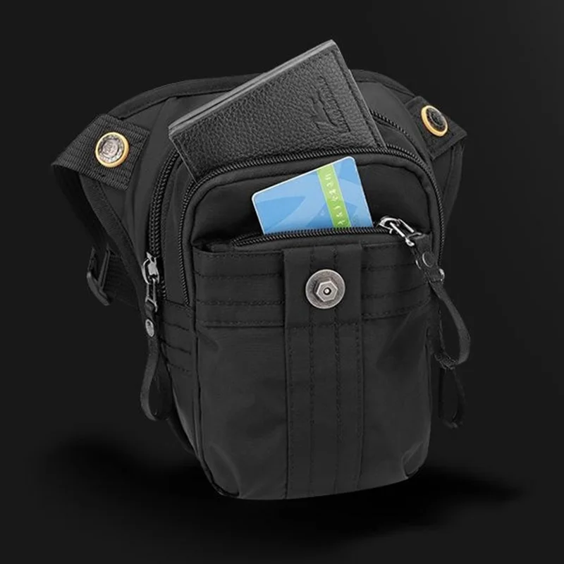 WEPOWER 7110 Nylon Men Waist Bag Chest Pack Leg Pouch for Commuting Outdoor Cycling Sports - Black