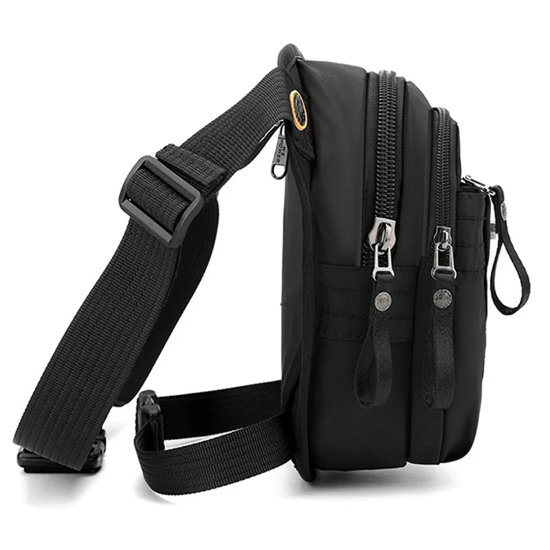 WEPOWER 7110 Nylon Men Waist Bag Chest Pack Leg Pouch for Commuting Outdoor Cycling Sports - Black