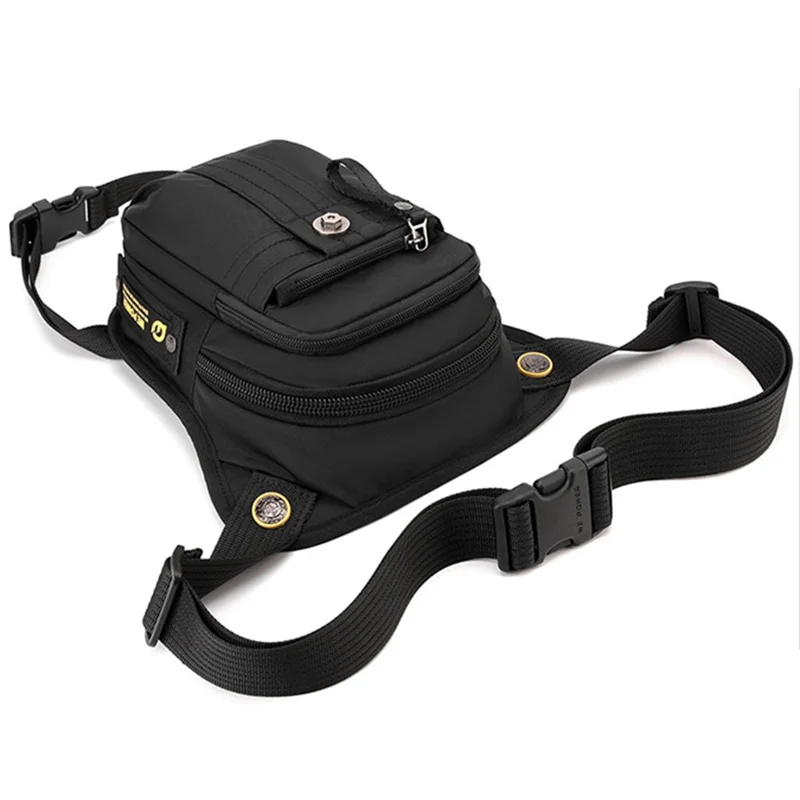WEPOWER 7110 Nylon Men Waist Bag Chest Pack Leg Pouch for Commuting Outdoor Cycling Sports - Black