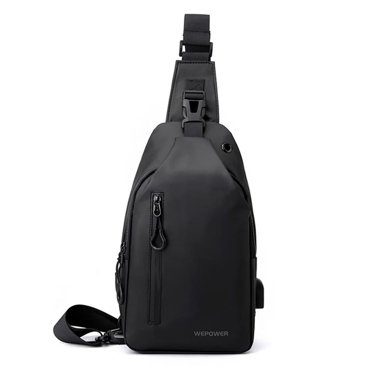 WEPOWER 1100-28 Herren Umhängetasche Große Kapazität Wasserabweisende Nylon Umhängetasche Einzelschulter-Rucksack - Schwarz