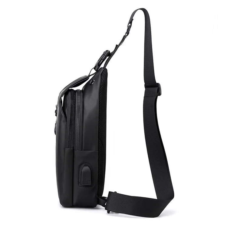 WEPOWER 1100-28 Herren Umhängetasche Große Kapazität Wasserabweisende Nylon Umhängetasche Einzelschulter-Rucksack - Schwarz