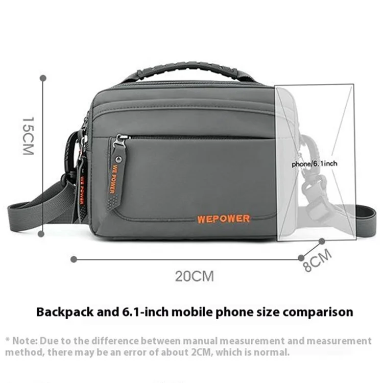 WEPOWER Multifunktionale Umhängetasche für Herren, wasserdichte Outdoor-Umhängetasche, Reisetasche - Grau