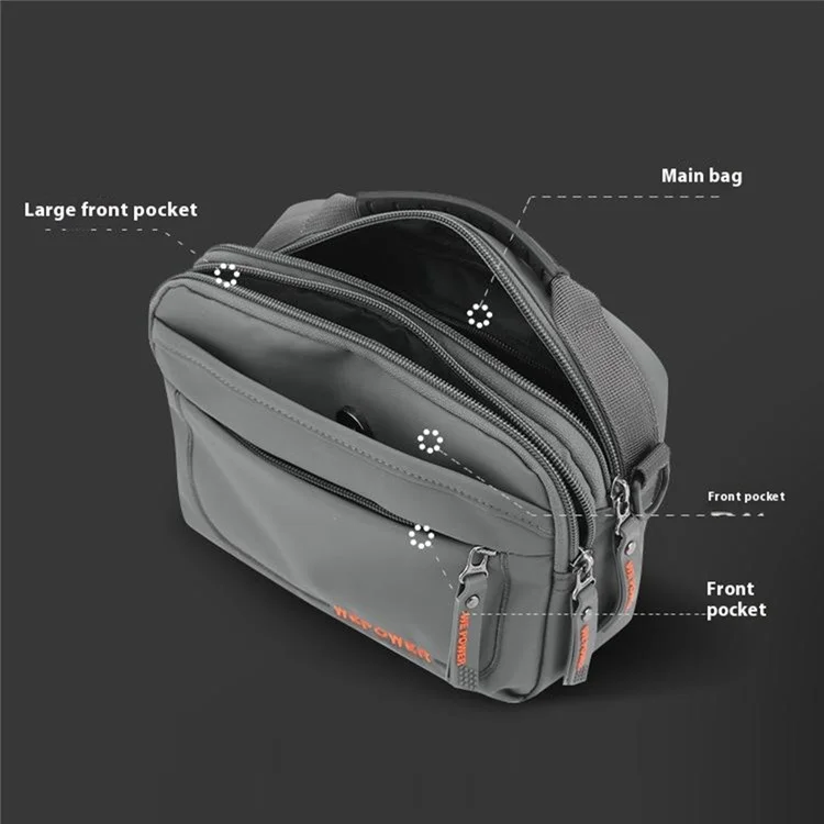 WEPOWER Multifunktionale Umhängetasche für Herren, wasserdichte Outdoor-Umhängetasche, Reisetasche - Grau