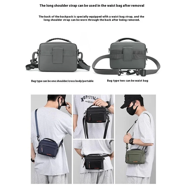 WEPOWER Multifunktionale Umhängetasche für Herren, wasserdichte Outdoor-Umhängetasche, Reisetasche - Grau