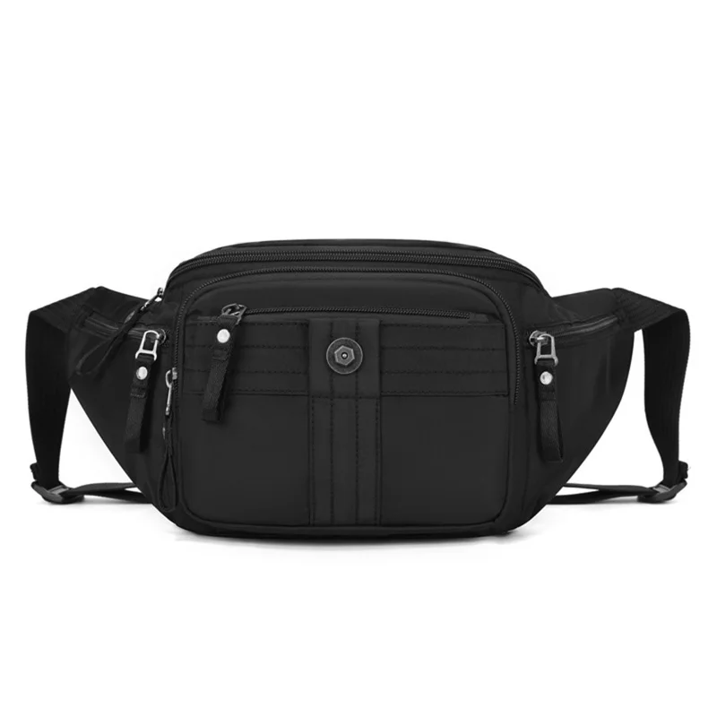WEPOWER 7100# Waist Bag Crossbody Bag Outdoor Cycling Shoulder Bag Waterproof Sports Chest Pouch - Black