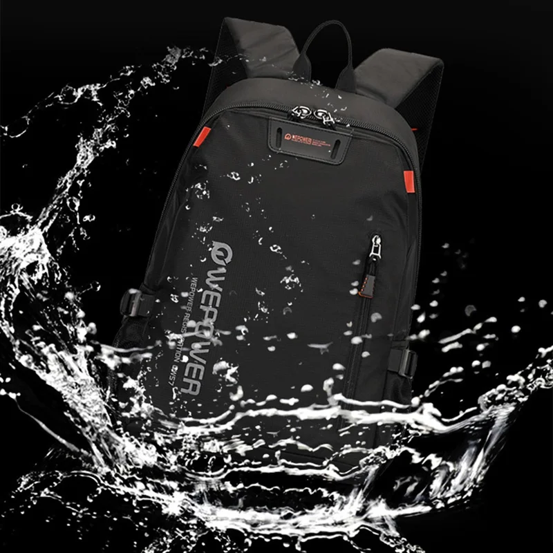 WEPOWER 2316 Large Capacity Backpack Waterproof Nylon School Bag Outdoor Sports Daypack - Black