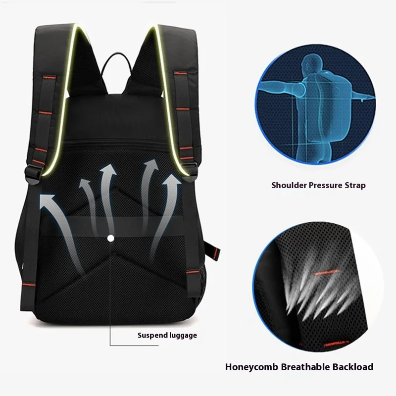 WEPOWER 2316 Large Capacity Backpack Waterproof Nylon School Bag Outdoor Sports Daypack - Black