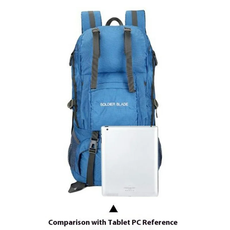 SOLDIER BLADE DF8812 24 Inch Outdoor Hiking Backpack Waterproof Nylon Camping Daypack with Shoe Compartment - Blue