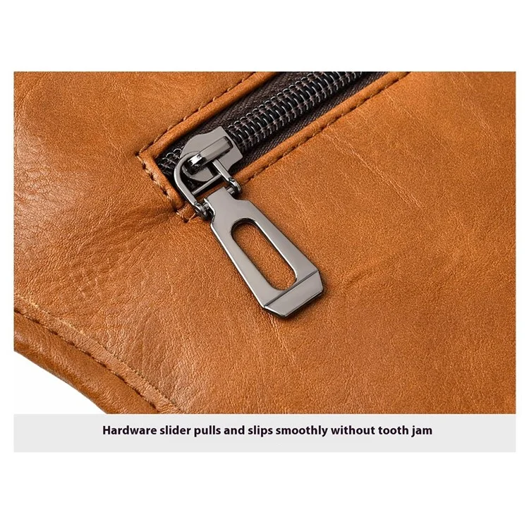 WEIXIER D814 Herren Retro-Brust-Tasche Große Kapazität PU-Leder Wasserdichte Umhängetasche - Hellbraun