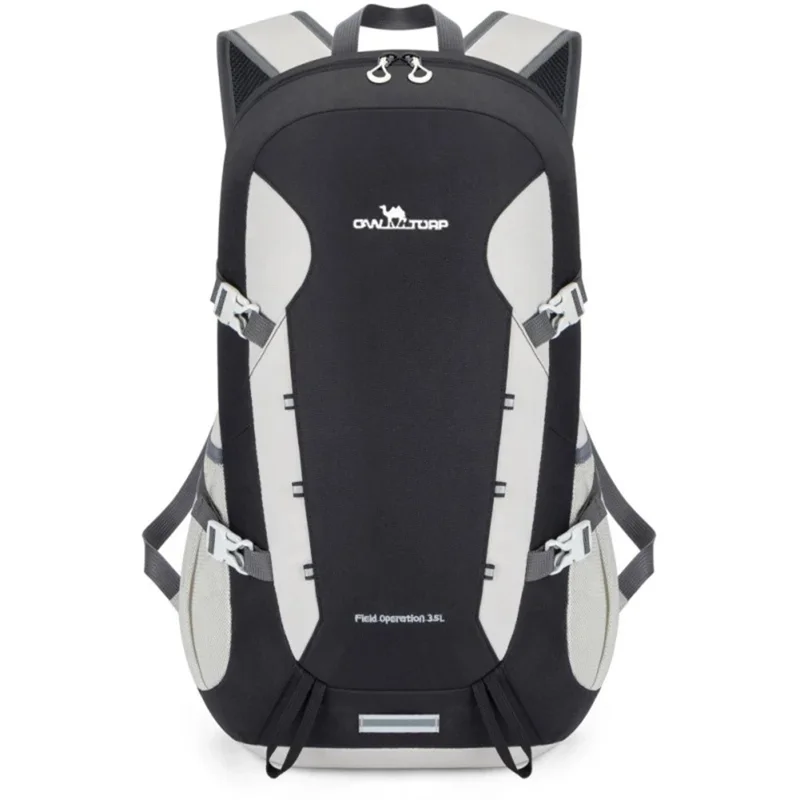 Sac à dos de randonnée, camping et alpinisme de 35L - Imperméable, en nylon léger et pliable - Noir+Blanc