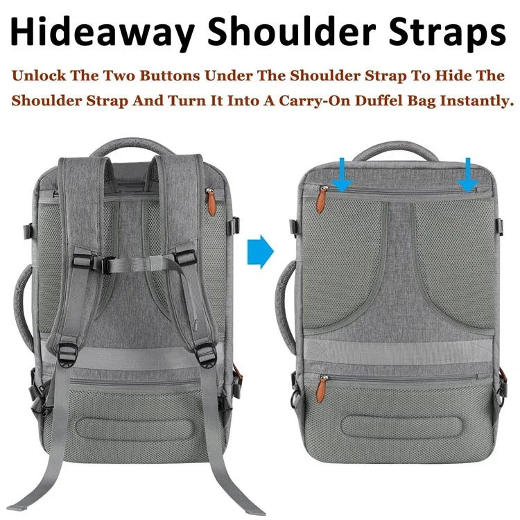 36-55L Laptop Backpack Business Travel Large Capacity Waterproof Nylon Casual Daypack with Storage Bags - Green