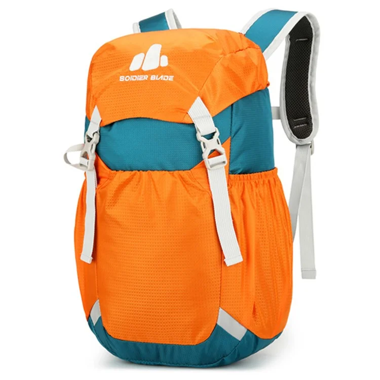 SOLDIER BLADE 2451 Lightweight Nylon Travel Backpack Foldable Waterproof Hiking Camping Daypack - Dark Green+Orange