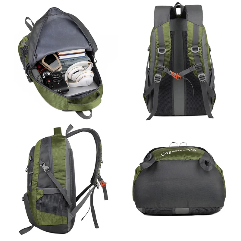 SOLDIER BLADE 064 Outdoor Sports Waterproof Backpack Large Capacity Nylon Foldable Travel Daypack - Army Green