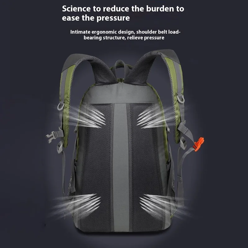 SOLDIER BLADE 064 Outdoor Sports Waterproof Backpack Large Capacity Nylon Foldable Travel Daypack - Army Green