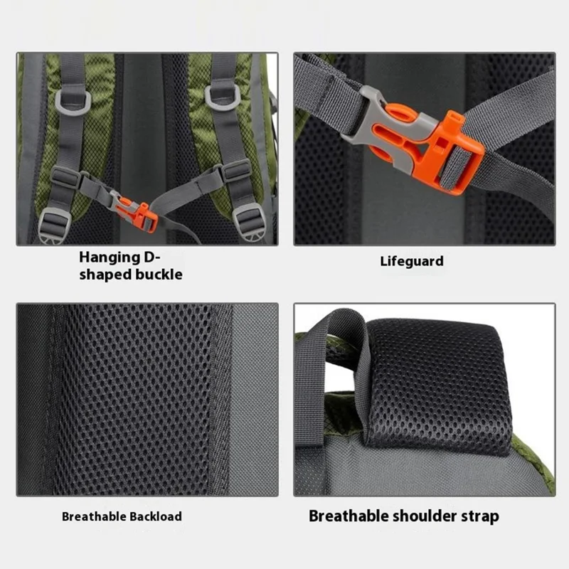 SOLDIER BLADE 064 Outdoor Sports Waterproof Backpack Large Capacity Nylon Foldable Travel Daypack - Army Green