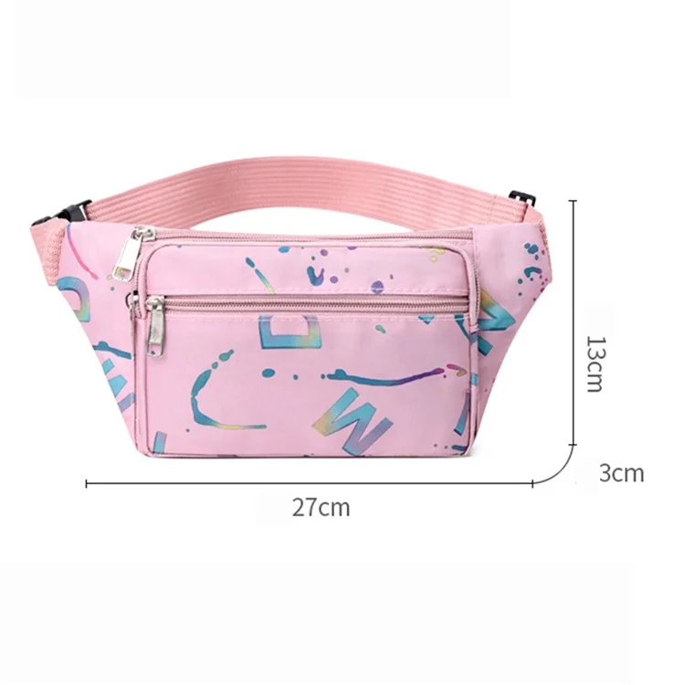 Riñonera para Mujer con Soporte para Teléfono, Bandolera de Tela Oxford, Versátil y de Moda - Rosa Claro
