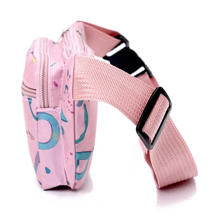 Riñonera para Mujer con Soporte para Teléfono, Bandolera de Tela Oxford, Versátil y de Moda - Rosa Claro