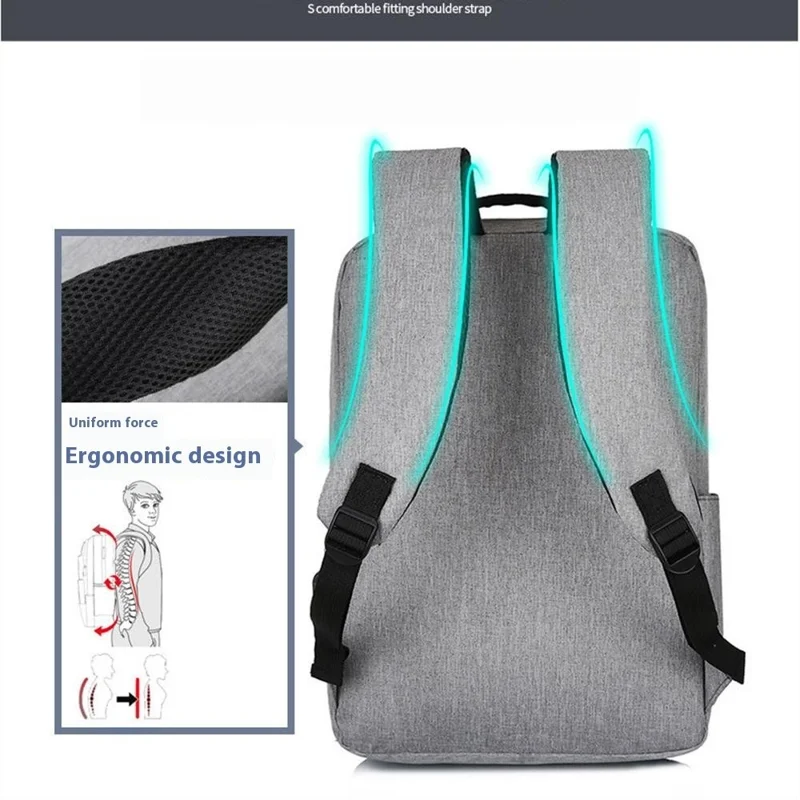 Large Capacity Backpack Men Women Korean Style Outdoor Travel Oxford Cloth Dual Shoulder Bag - Blue