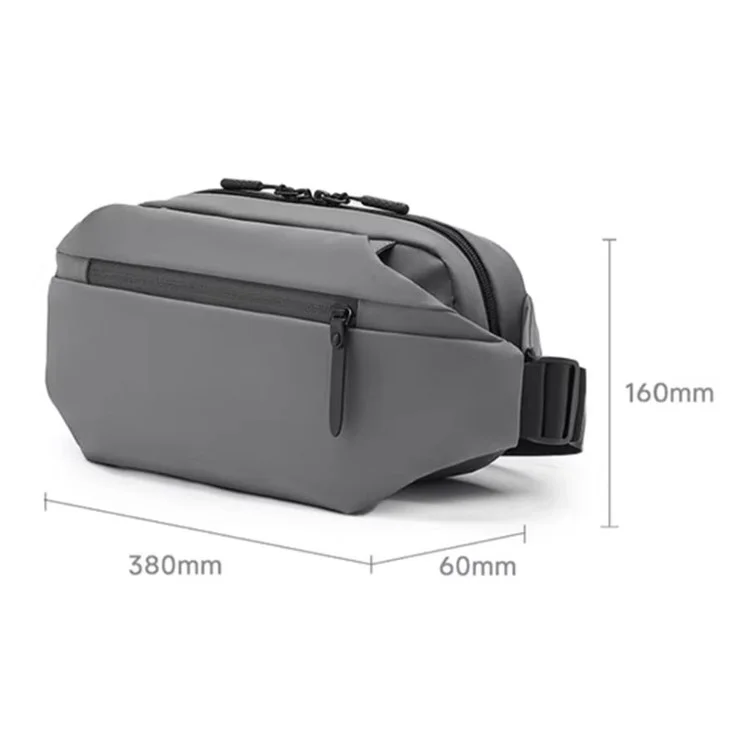 XIAOMI MIJIA Sac de poitrine multifonction pour sport, résistant aux éclaboussures, sacoche bandoulière décontractée - Noir