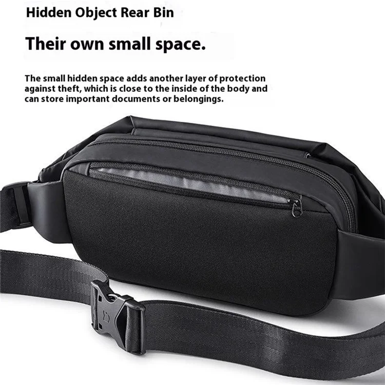 XIAOMI MIJIA Sac de poitrine multifonction pour sport, résistant aux éclaboussures, sacoche bandoulière décontractée - Noir