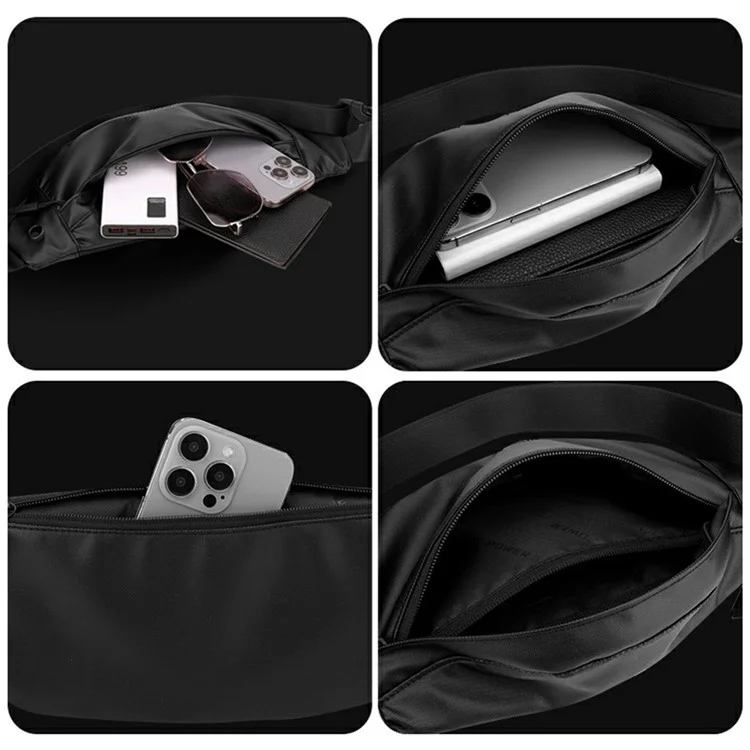 WEPOWER 7687# Marsupio Sportivo Cintura Running Borsa Porta Telefono Borsa a Tracolla Petto - Nero