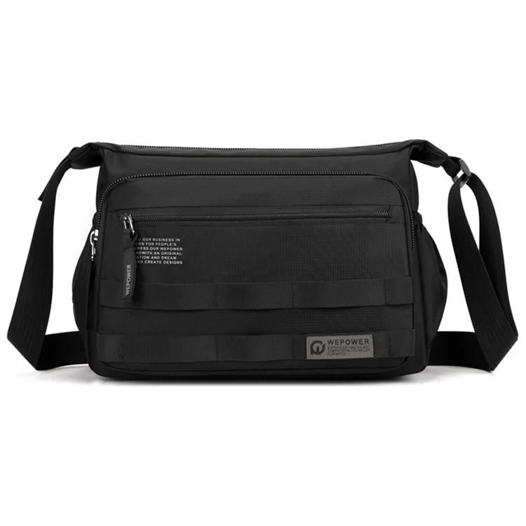 WEPOWER 2323 Men Business Commute Nylon Crossbody Bag Outdoor Casual Travel Shoulder Sling Pack - Black