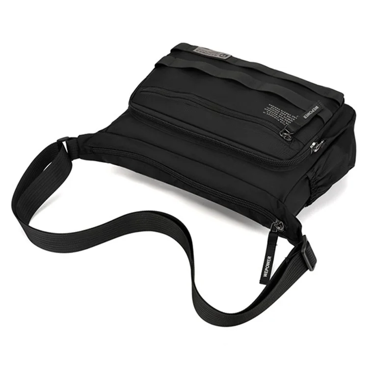 WEPOWER 2323 Men Business Commute Nylon Crossbody Bag Outdoor Casual Travel Shoulder Sling Pack - Black
