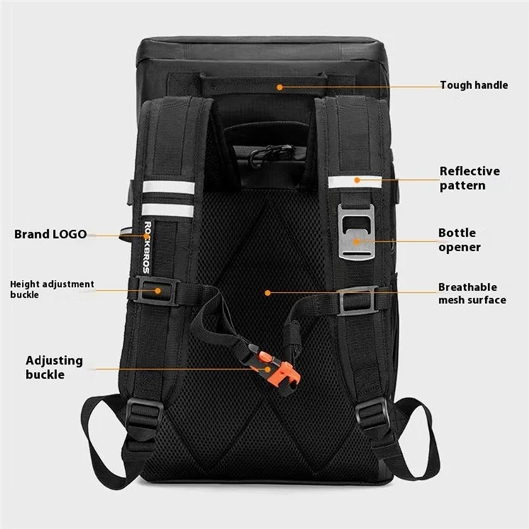 ROCKBROS 3017002101 / H37 Sac à dos de cyclisme multifonctionnel avec compartiments détachables et stockage isolé pour l'extérieur