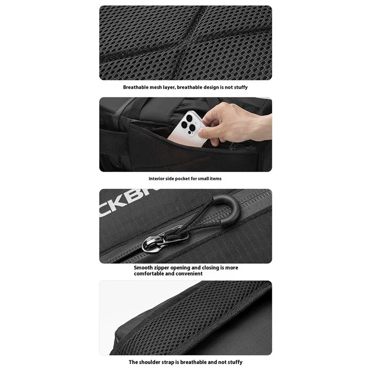 ROCKBROS 3017002101 / H37 Sac à dos de cyclisme multifonctionnel avec compartiments détachables et stockage isolé pour l'extérieur