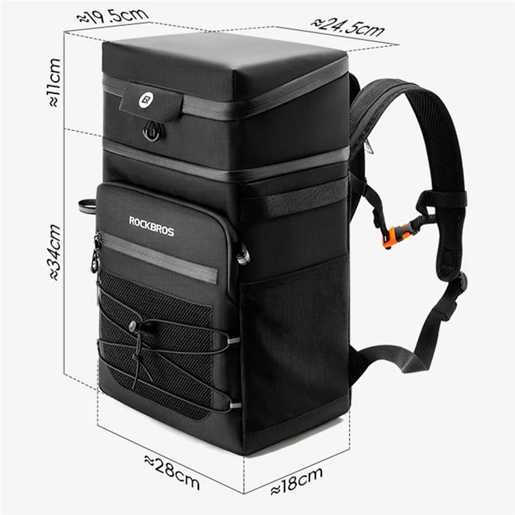 ROCKBROS 3017002101 / H37 Sac à dos de cyclisme multifonctionnel avec compartiments détachables et stockage isolé pour l'extérieur