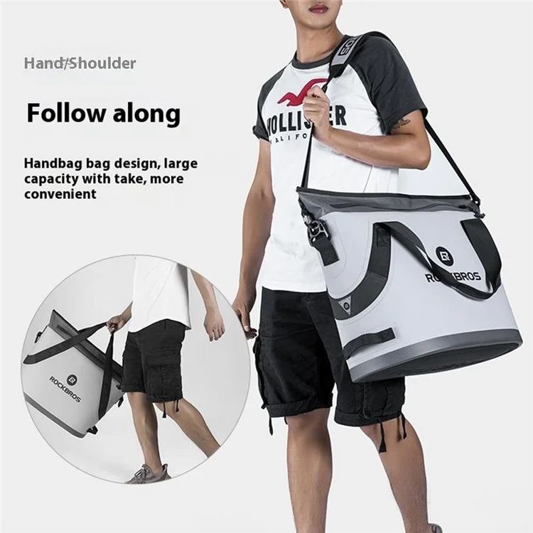 ROCKBROS BX-003 Sac Isotherme Réfrigérant Portable pour Conservation des Aliments - Idéal pour Camping, Pêche, Maison et Voiture - Gris