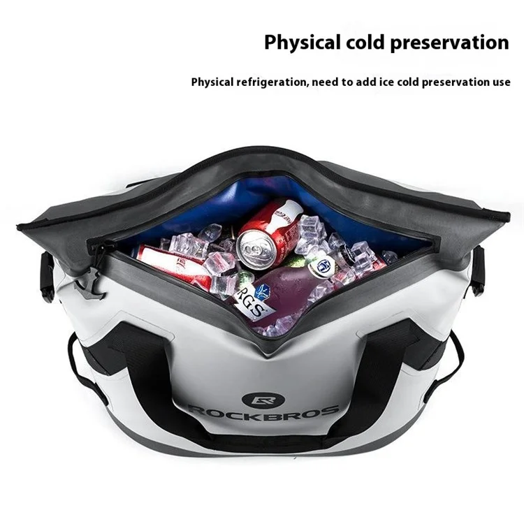 ROCKBROS BX-003 Sac Isotherme Réfrigérant Portable pour Conservation des Aliments - Idéal pour Camping, Pêche, Maison et Voiture - Gris