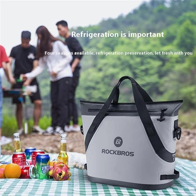 ROCKBROS BX-003 Sac Isotherme Réfrigérant Portable pour Conservation des Aliments - Idéal pour Camping, Pêche, Maison et Voiture - Gris