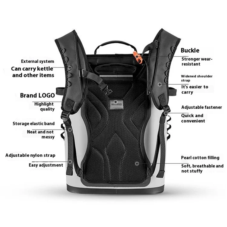 ROCKBROS BX-004 Mochila Térmica de 20L para Senderismo, Ciclismo, Impermeable, Nevera Portátil (Sin BPA) - Verde