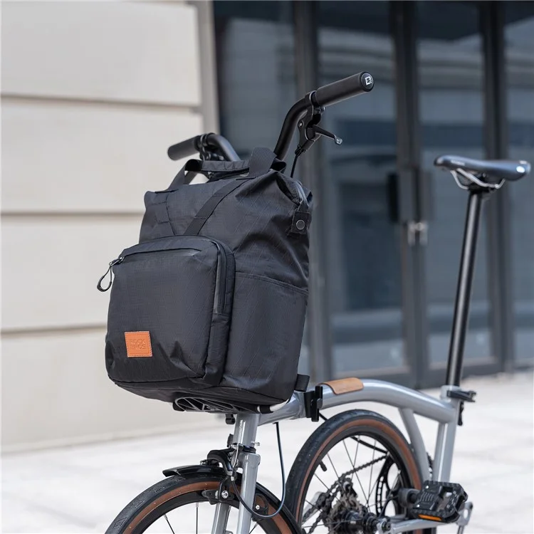 ROCKBROS 30110072 / H43 Sacoche pour vélo pliant Brompton Sac à dos de cyclisme Sacoche de voyage extérieur Grand et petit ensemble - Noir