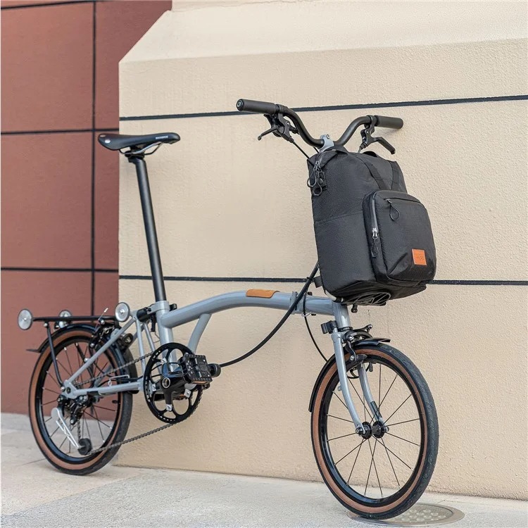 ROCKBROS 30110072 / H43 Sacoche pour vélo pliant Brompton Sac à dos de cyclisme Sacoche de voyage extérieur Grand et petit ensemble - Noir