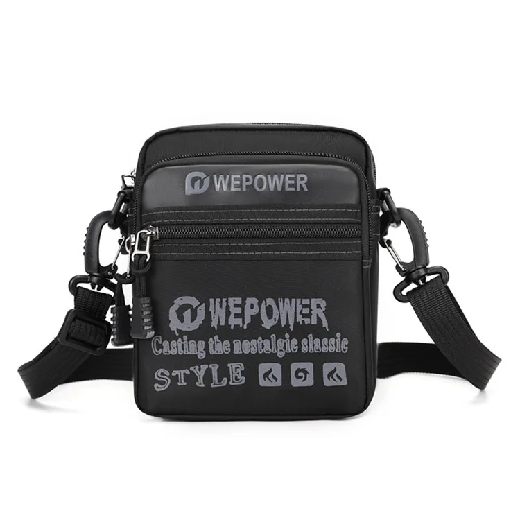 WEPOWER 3106 Men Fashion Nylon Shoulder Bag Outdoor Travel Crossbody Messenger Bag - Black