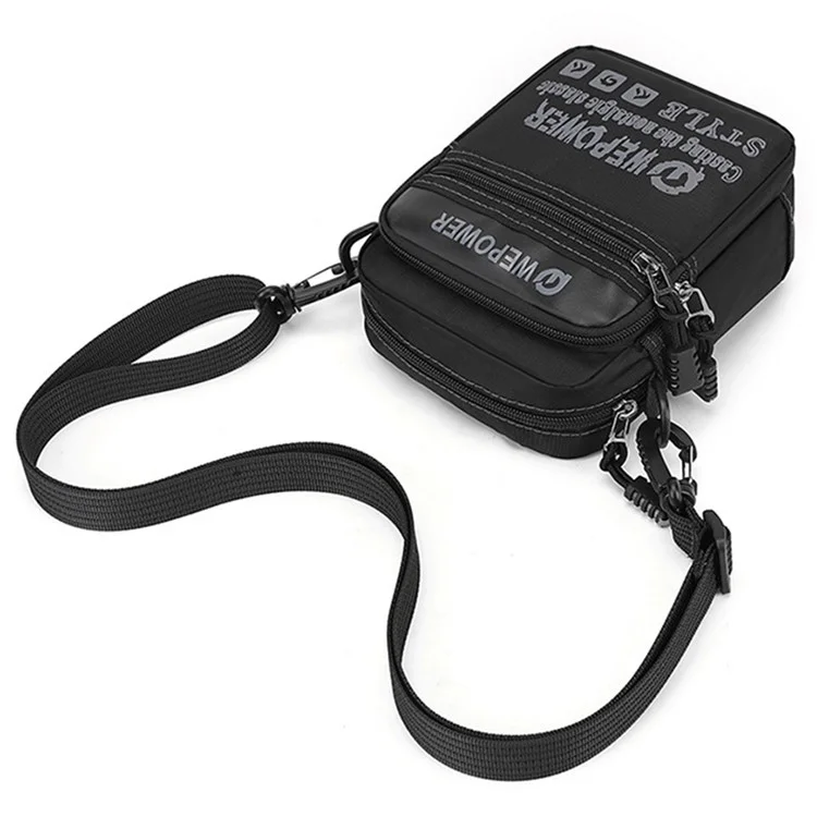 WEPOWER 3106 Men Fashion Nylon Shoulder Bag Outdoor Travel Crossbody Messenger Bag - Black