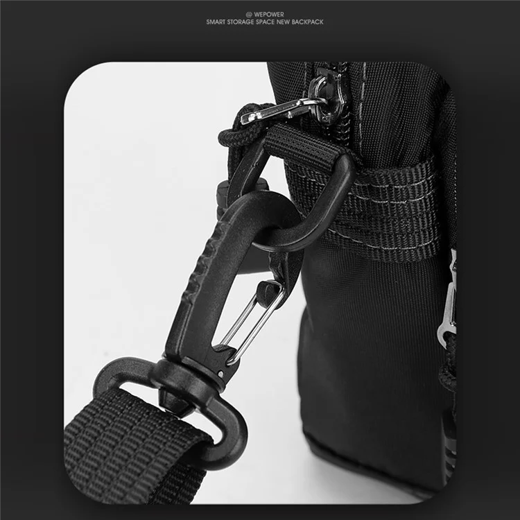 WEPOWER 3106 Men Fashion Nylon Shoulder Bag Outdoor Travel Crossbody Messenger Bag - Black