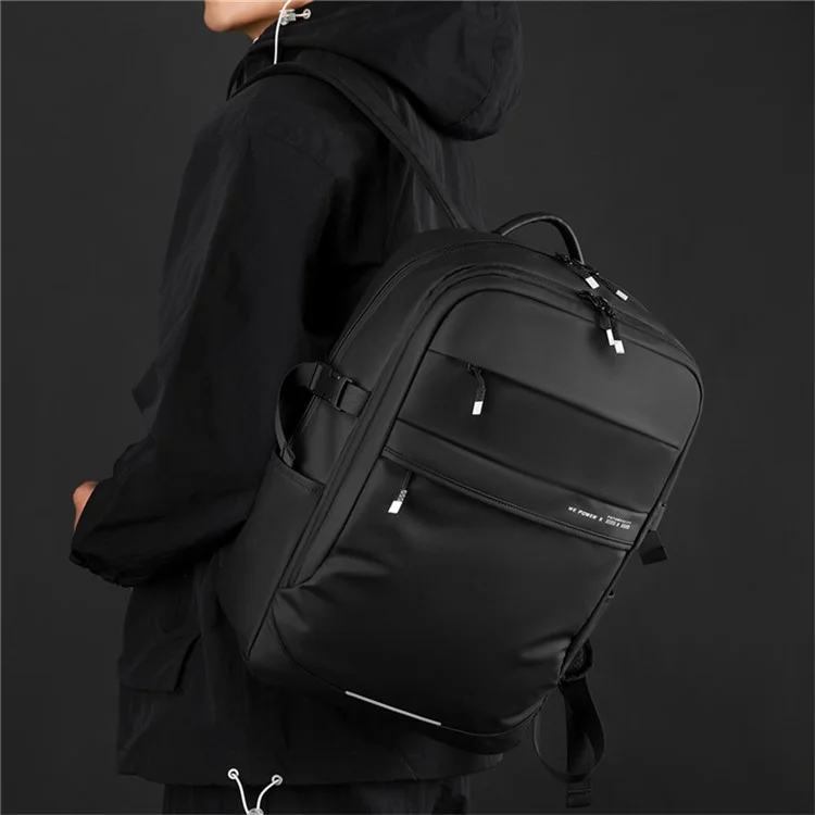 WEPOWER 1328 Sac à dos de voyage pour ordinateur portable professionnel en tissu 900D - Sac à dos double épaule pour étudiants - Noir