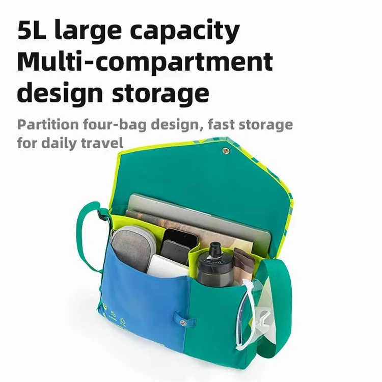 ROCKBROS H58 / 30170028001 Sac à bandoulière de cyclisme de 5 L à grande capacité, pliable pour vélo
