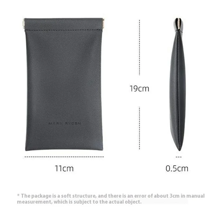MARK RYDEN MR79 Carteira Compacta com Bolso para Moedas, Fecho de Mola Metálico em Tecido Oxford - Preto