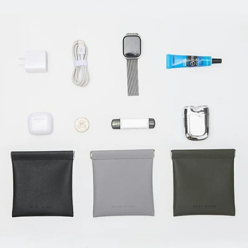 MARK RYDEN MR72 Oxford Cloth Automatic Closing Earphone Key Cable Storage Pouch Portable Coin Purse - Grey