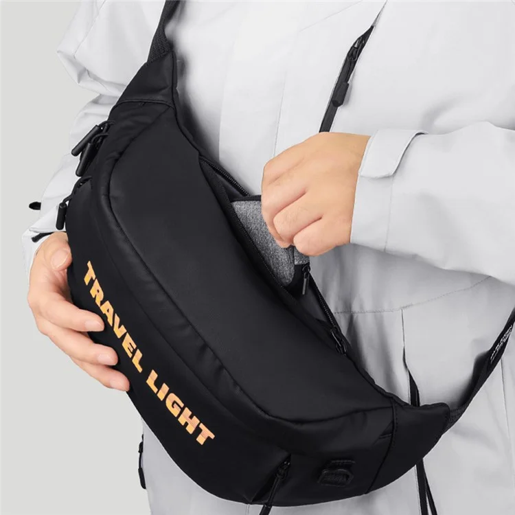 MARK RYDEN MR901 Letters Print Waterproof Shoulder Bag for Men Crossbody Bag with Quick Release Buckle - Black+Grey